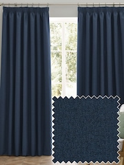 furn. Midnight Dawn 100% Blackout Thermal Pencil Pleat Curtains - Image 1 of 5