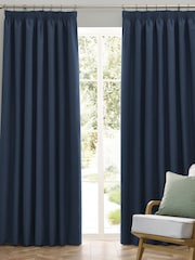 furn. Midnight Dawn 100% Blackout Thermal Pencil Pleat Curtains - Image 2 of 5