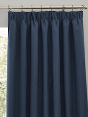furn. Midnight Dawn 100% Blackout Thermal Pencil Pleat Curtains - Image 3 of 5