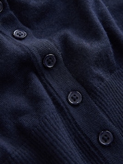 Navy Blue 100% Merino Wool N.Premium V-Neck Button Cardigan - Image 7 of 7