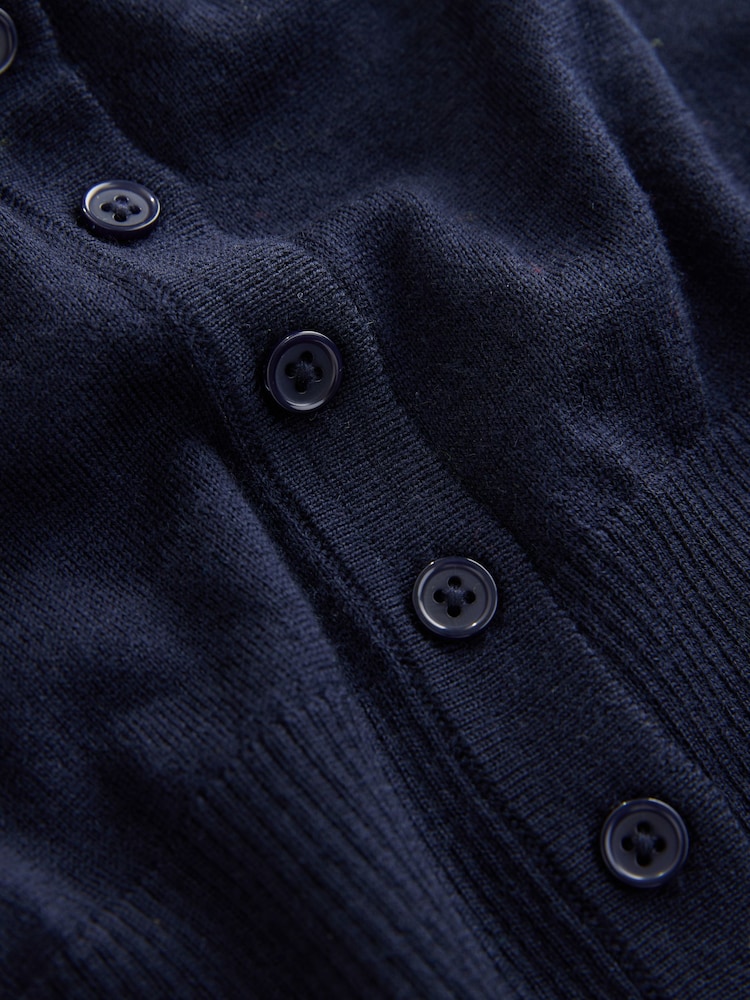 Navy Blue 100% Merino Wool N.Premium V-Neck Button Cardigan - Image 7 of 7