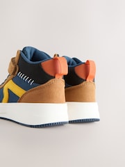 Navy/Tan Colourblock - Visoki športni copati z elastično čipko in zapenjanjem z ježkom - Slika 5 iz 6