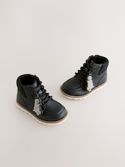 Black Dinosaur Lace-Up Boots - Image 1 of 6