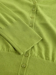 Green 100% Merino Wool N.Premium V-Neck Button Cardigan - Image 7 of 8