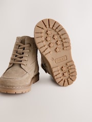 Neutral Suede Lace-Up Boots - Image 7 of 7
