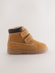Tan Brown Standard Fit (F) Leather Thermal Thinsulate™ Lined Touch Fastening Work Boots - Image 2 of 5