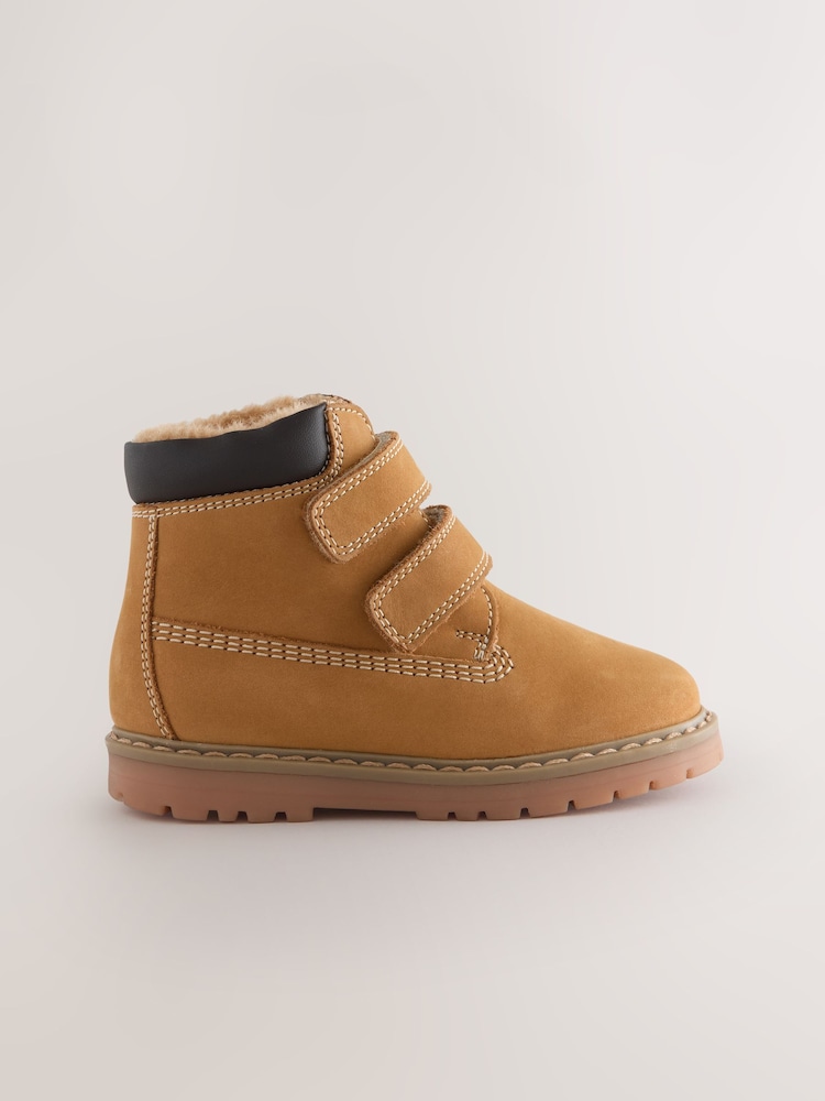 Tan Brown Standard Fit (F) Leather Thermal Thinsulate™ Lined Touch Fastening Work Boots - Image 2 of 5 Tan Brown Standard Fit (F) Leather Thermal Thinsulate™ Lined Touch Fastening Work Boots - Image 2 of 5