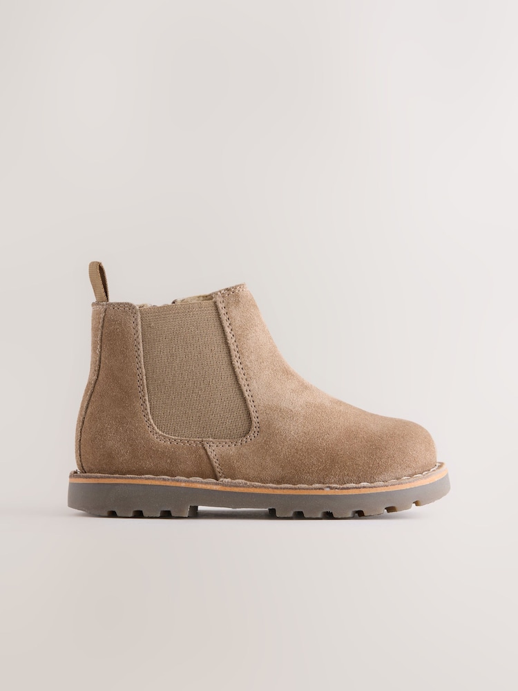Neutral Brown Standard Fit (F) Suede Chelsea Boots - Image 2 of 6