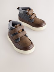 Chocolate Brown Standard Fit (F) Touch Fastening Boots - Image 1 of 5