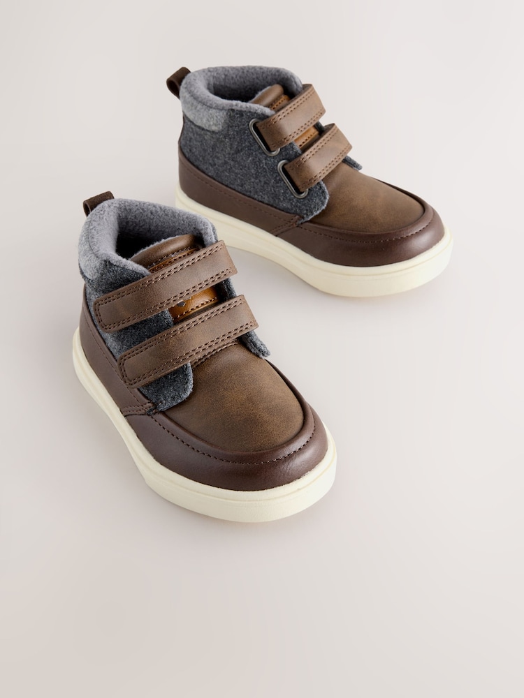 Chocolate Brown Standard Fit (F) Touch Fastening Boots - Image 1 of 5