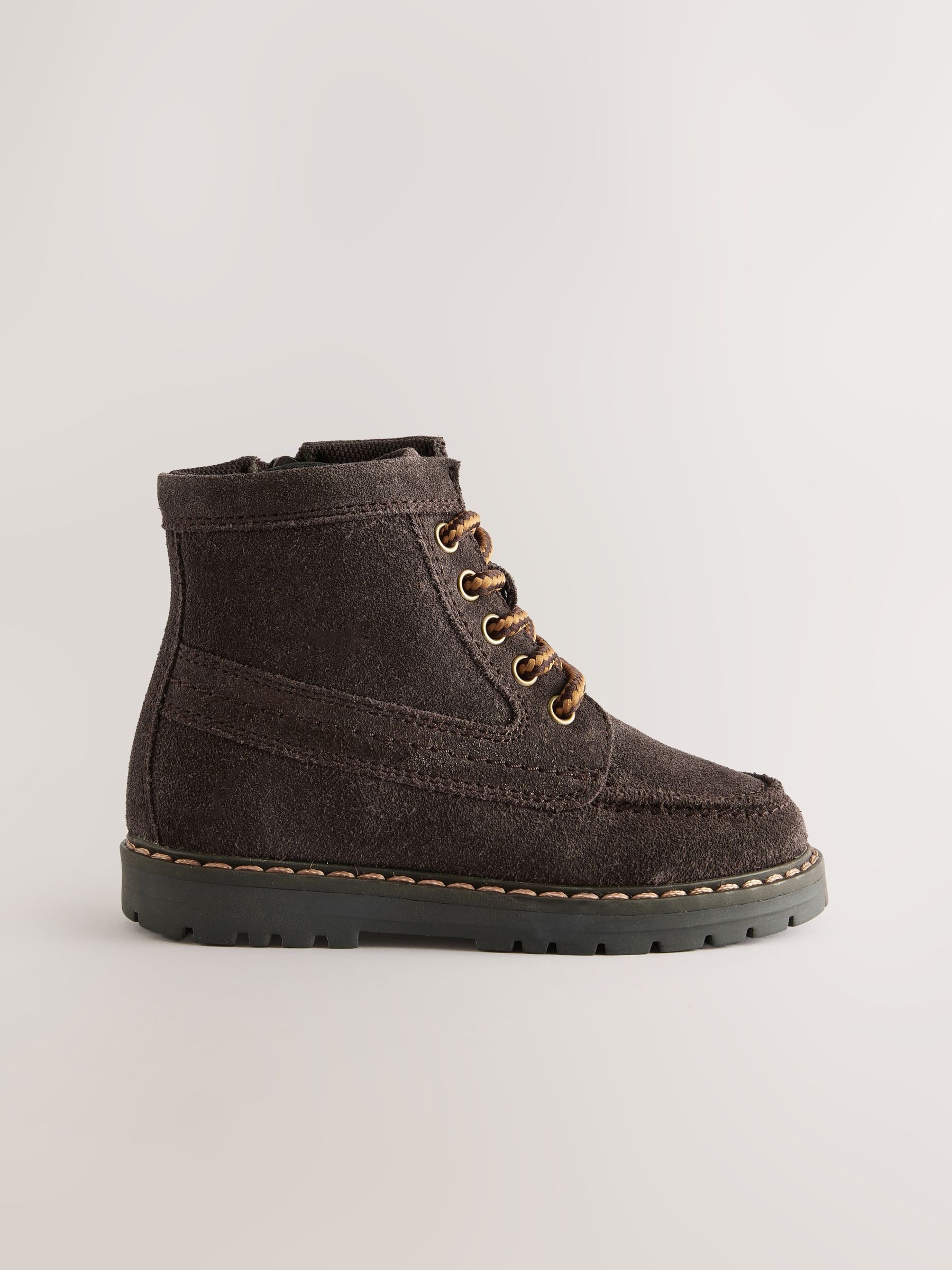 Buy Chocolate Brown Suede Lace-Up Boots from Next USA