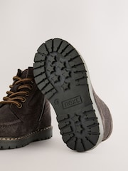 Chocolate Brown Suede Lace-Up Boots - Image 3 of 5