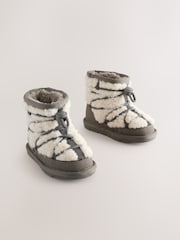Grey Warm Lined Suede Boots - Image 1 of 5