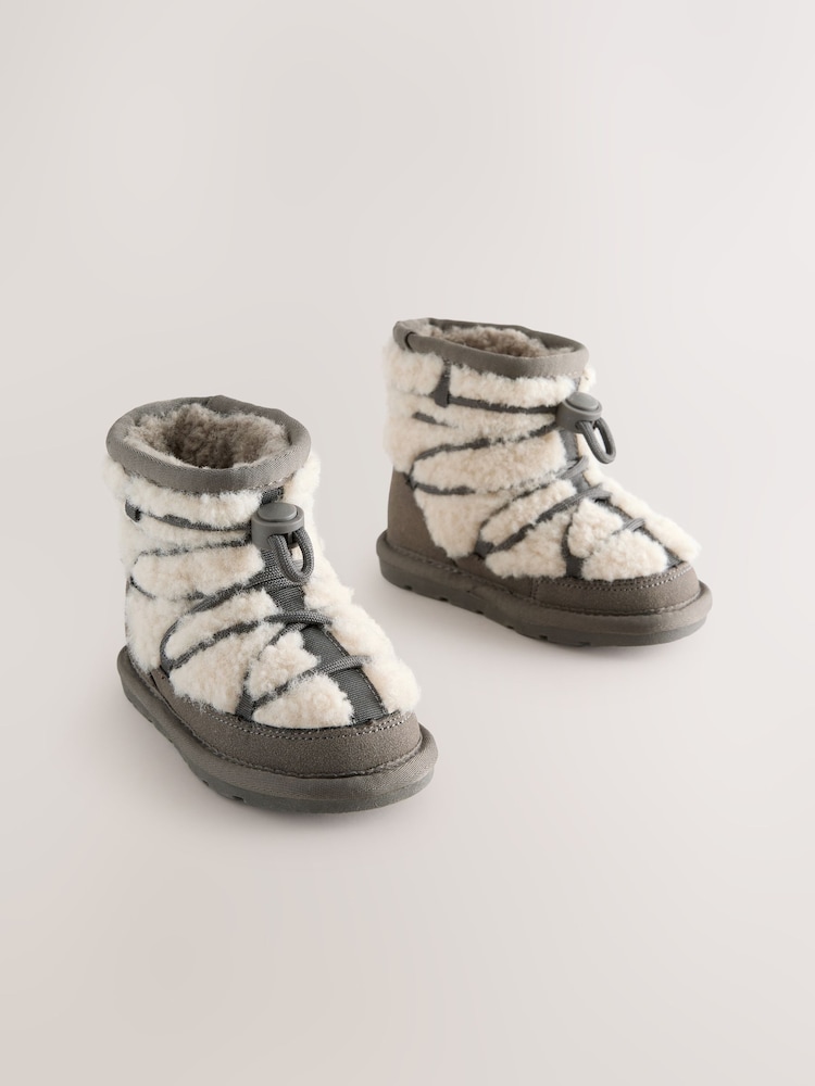 Grey Warm Lined Suede Boots - Image 1 of 5