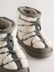 Grey Warm Lined Suede Boots - Image 4 of 5