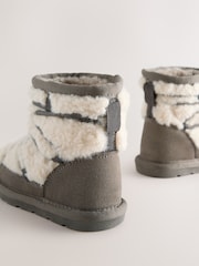 Grey Warm Lined Suede Boots - Image 5 of 5