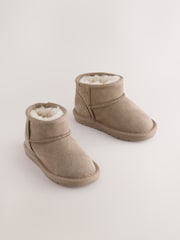 Taupe Brown Warm Lined Suede Boots - Image 1 of 5