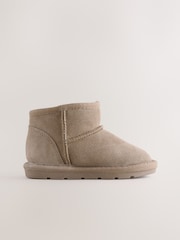 Taupe Brown Warm Lined Suede Boots - Image 2 of 5