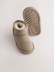 Taupe Brown Warm Lined Suede Boots - Image 3 of 5