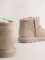Taupe Brown Warm Lined Suede Boots - Image 4 of 5