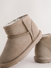 Taupe Brown Warm Lined Suede Boots - Image 5 of 5