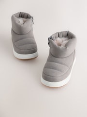 Grey Quilted Pull On Boots - Image 1 of 5