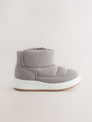 Grey Quilted Pull On Boots - Image 2 of 5