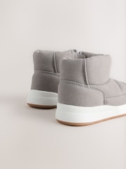 Grey Quilted Pull On Boots - Image 3 of 5