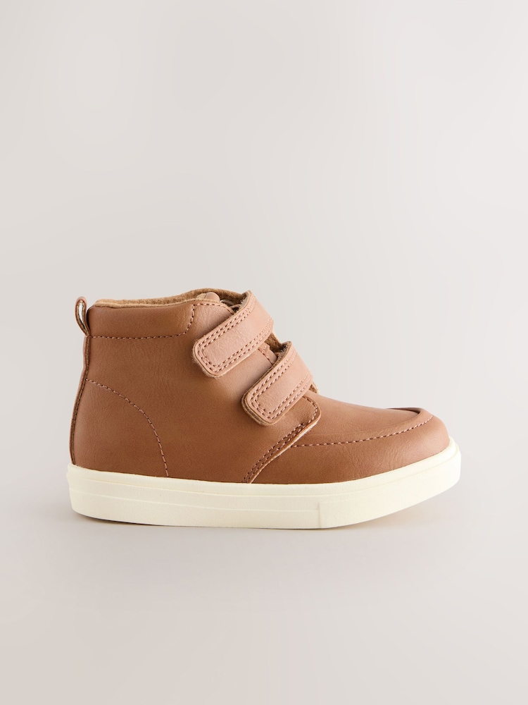 Tan Brown Wide Fit (G) Warm Lined Touch Fastening Boots - Image 2 of 5 Tan Brown Wide Fit (G) Warm Lined Touch Fastening Boots - Image 2 of 5