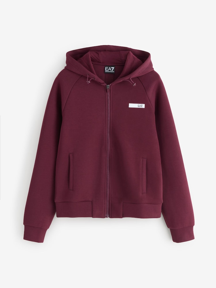 EA7 Red Regular Fit Hoodie - Image 1 of 1