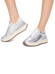 KG Kurt Geiger Silver Louisa Trainers - Image 1 of 5