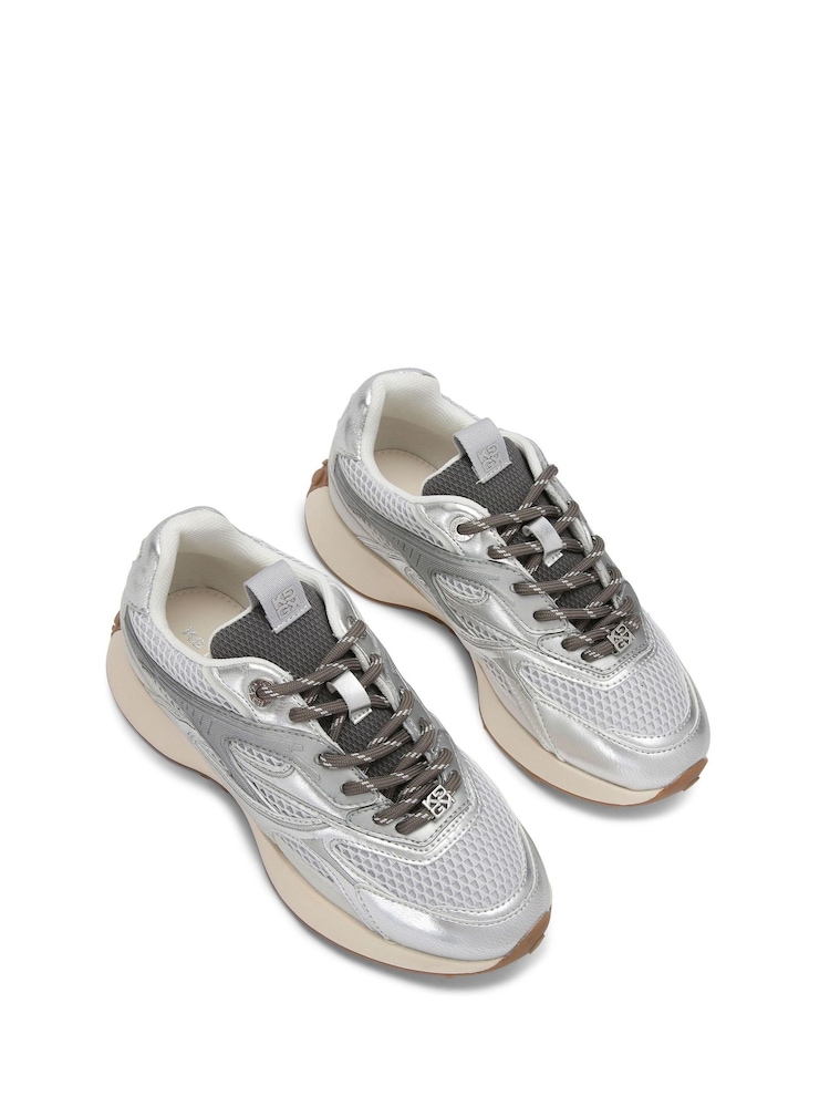 KG Kurt Geiger Silver Louisa Trainers - Image 3 of 5