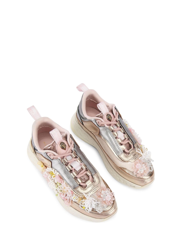 Kurt Geiger London Gold Kensington Trainers - Image 2 of 5