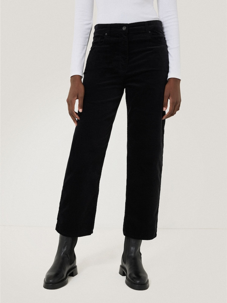 Jigsaw Black Delmont Velvet Tapered Jeans - Image 1 of 7