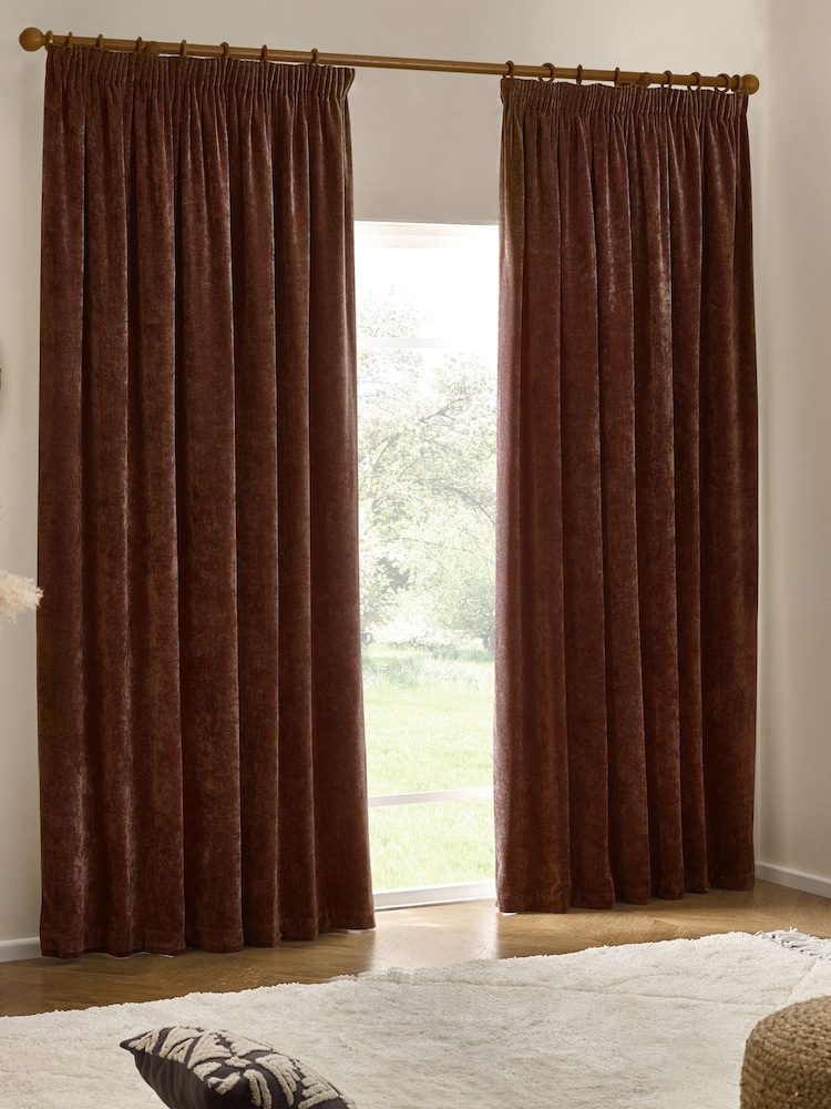 Yard Heavy Chenille Velvet Room Darkening Pencil Pleat Curtains - Изображение 2 из 5 Yard Heavy Chenille Velvet Room Darkening Pencil Pleat Curtains - Изображение 2 из 5