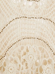 River Island Cream Crochet 100% Cotton Tunic Dress - Image 6 of 6