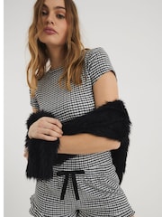 River Island Black/White 2 Piece Gingham Pyjama Set - Image 3 of 9