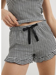 River Island Black/White 2 Piece Gingham Pyjama Set - Image 4 of 9