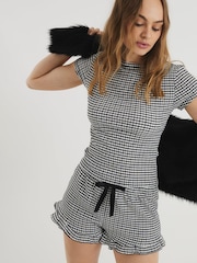 River Island Black/White 2 Piece Gingham Pyjama Set - Image 8 of 9