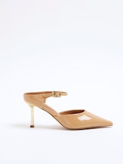 River Island Brown Pointed Ankle Strap Court Shoes - Image 2 of 6