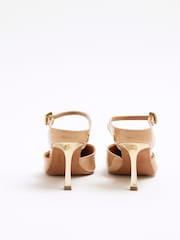 River Island Brown Pointed Ankle Strap Court Shoes - Image 4 of 6