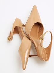 River Island Brown Pointed Ankle Strap Court Shoes - Image 5 of 6