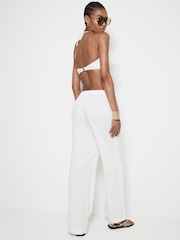 River Island White Lace Insert 100% Cotton Trousers - Image 2 of 6