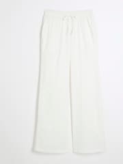 River Island White Lace Insert 100% Cotton Trousers - Image 5 of 6