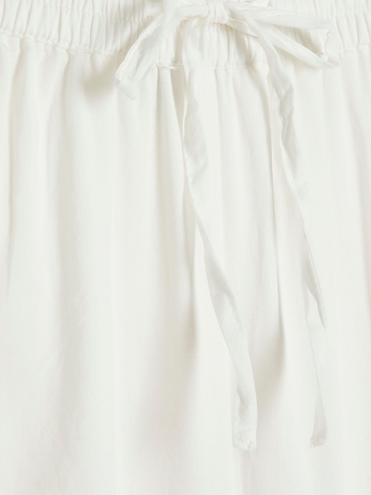River Island White Lace Insert 100% Cotton Trousers - Image 6 of 6