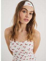 River Island Cream Cherry Print Pyjama Set - Image 4 of 6