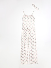 River Island Cream Cherry Print Pyjama Set - Image 5 of 6