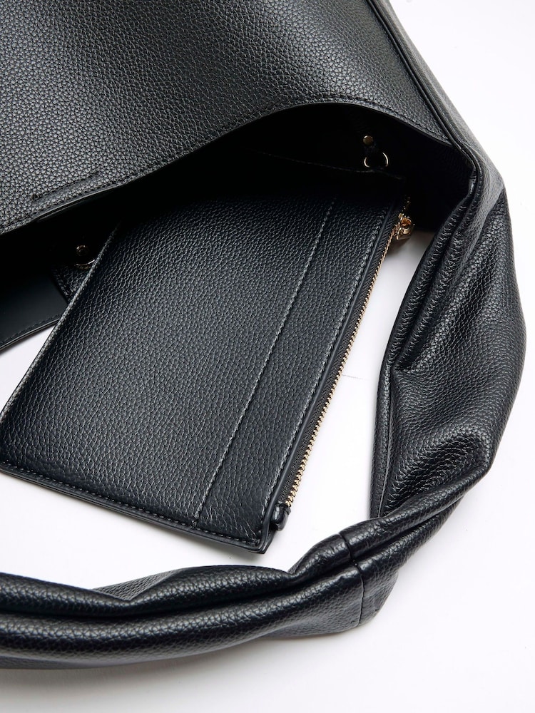 River Island Black Debossed Logo Slouch Bag - Image 4 of 5