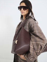 River Island Brown Debossed Logo Slouch Bag - Image 2 of 6