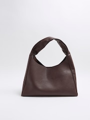 River Island Brown Debossed Logo Slouch Bag - Image 4 of 6